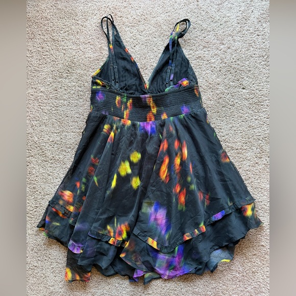 urban outfitters sweet escape asymmetrical mini dress large v-neck tank top - Picture 3 of 5